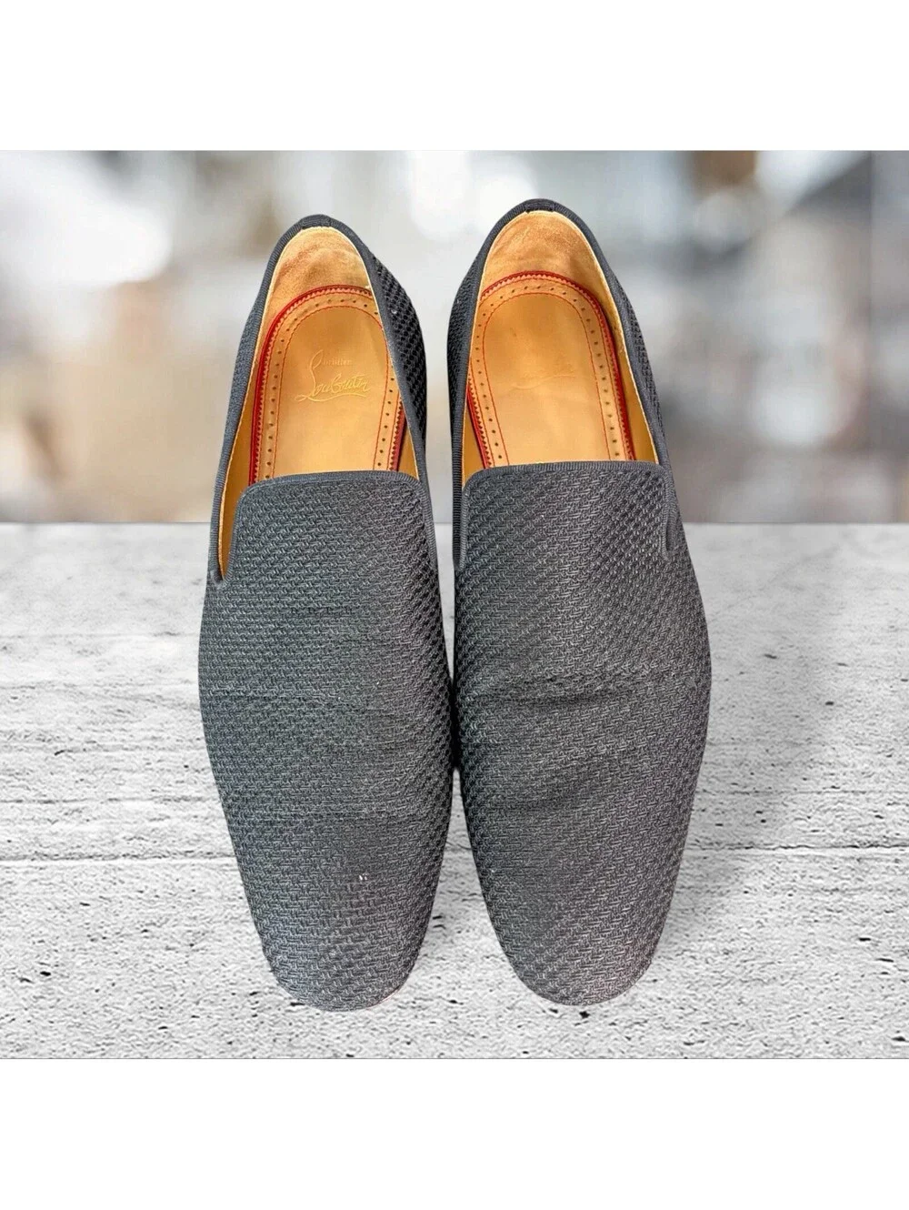 CHRISTIAN LOUBOUTIN DANDY CHICK LOAFER IN BLACK JACQUARD SIZE 41.5 US 8.5